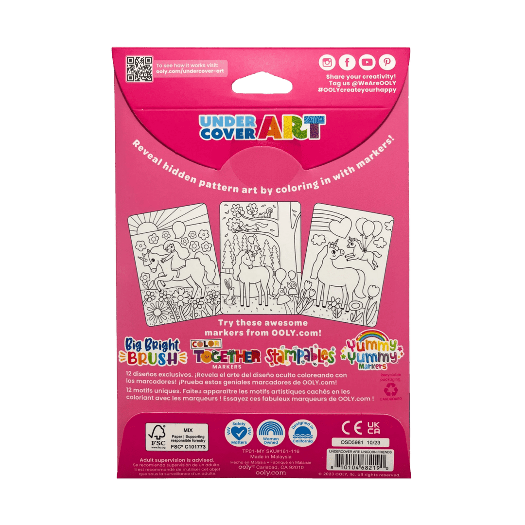 Undercover Art Hidden Pattern Coloring Activity Art Cards - Unicorn Friends-Activity Pads-Tools 4 Teaching-Classroom Decor and More