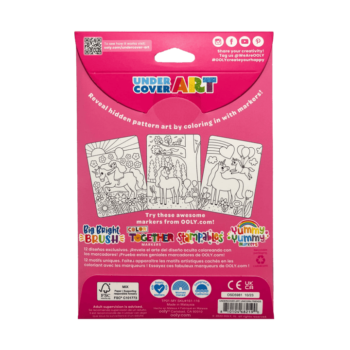 Undercover Art Hidden Pattern Coloring Activity Art Cards - Unicorn Friends-Activity Pads-Tools 4 Teaching-Classroom Decor and More
