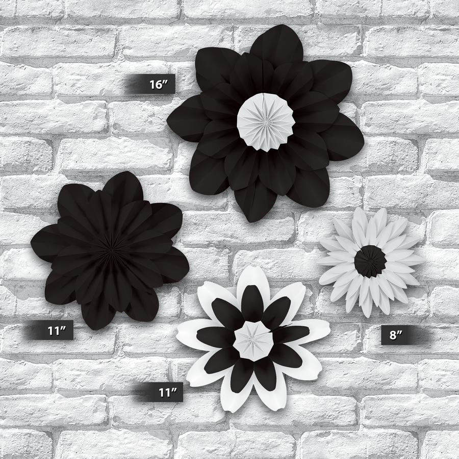 Black and White Paper Flowers-Accents-Tools 4 Teaching-Classroom Decor and More