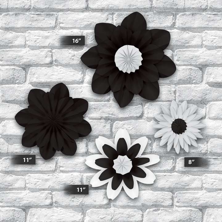 Black and White Paper Flowers-Accents-Tools 4 Teaching-Classroom Decor and More