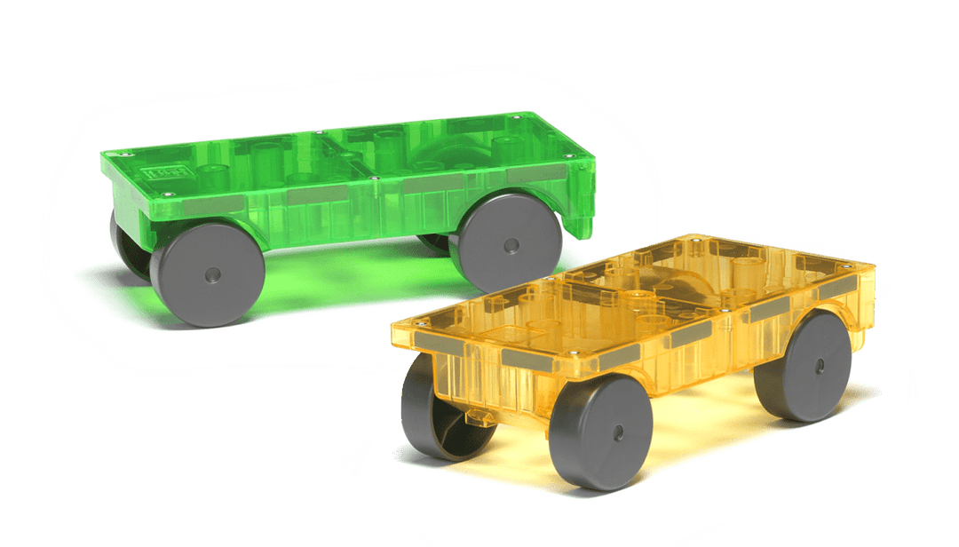 *Magna-Tiles® Cars 2-Piece Yellow & Green-Magnatiles-Tools 4 Teaching-Classroom Decor and More