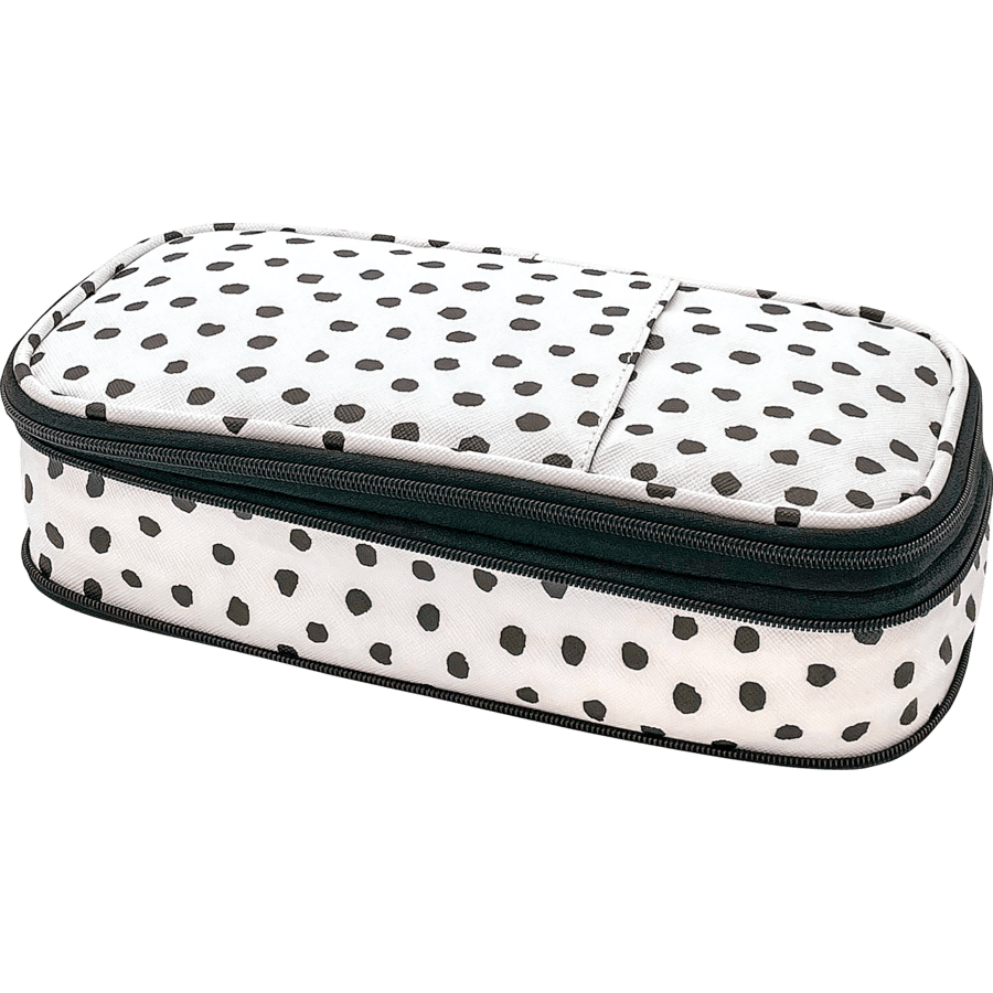 Pencil Case: Black Painted Dots on White-Office Supplies-Tools 4 Teaching-Classroom Decor and More