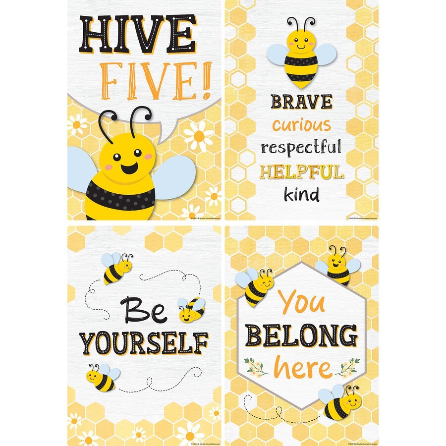 Buzzing Bees Positive Sayings Small Poster Pack-Posters-Tools 4 Teaching-Classroom Decor and More