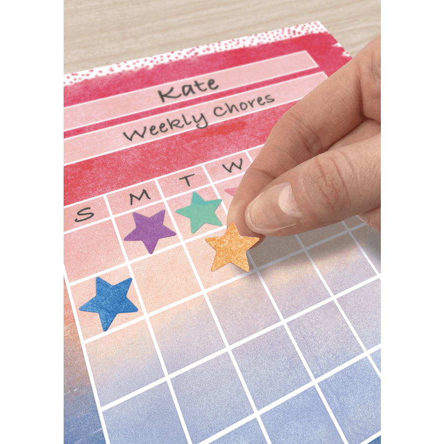 Watercolor Stars Mini Stickers-Stickers-Tools 4 Teaching-Classroom Decor and More