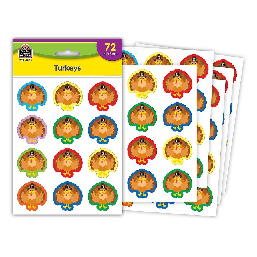Turkey Stickers-Tools 4 Teaching-Classroom Decor and More