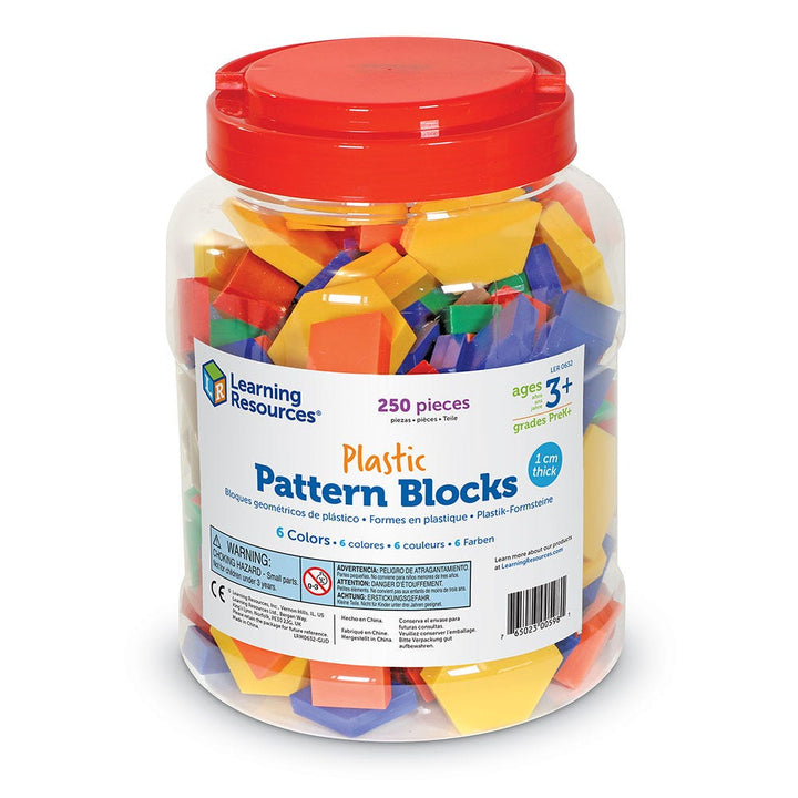*Plastic Pattern Blocks - 1 cm, Set of 250-Numbers, Counting & Sorting-Tools 4 Teaching-Classroom Decor and More