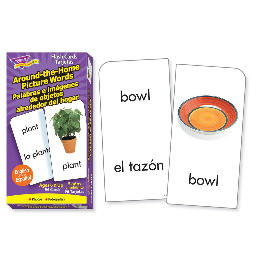 Around-the-Home Picture Words (English/Spanish) Skill Drill Flash Cards-Flashcards-Tools 4 Teaching-Classroom Decor and More