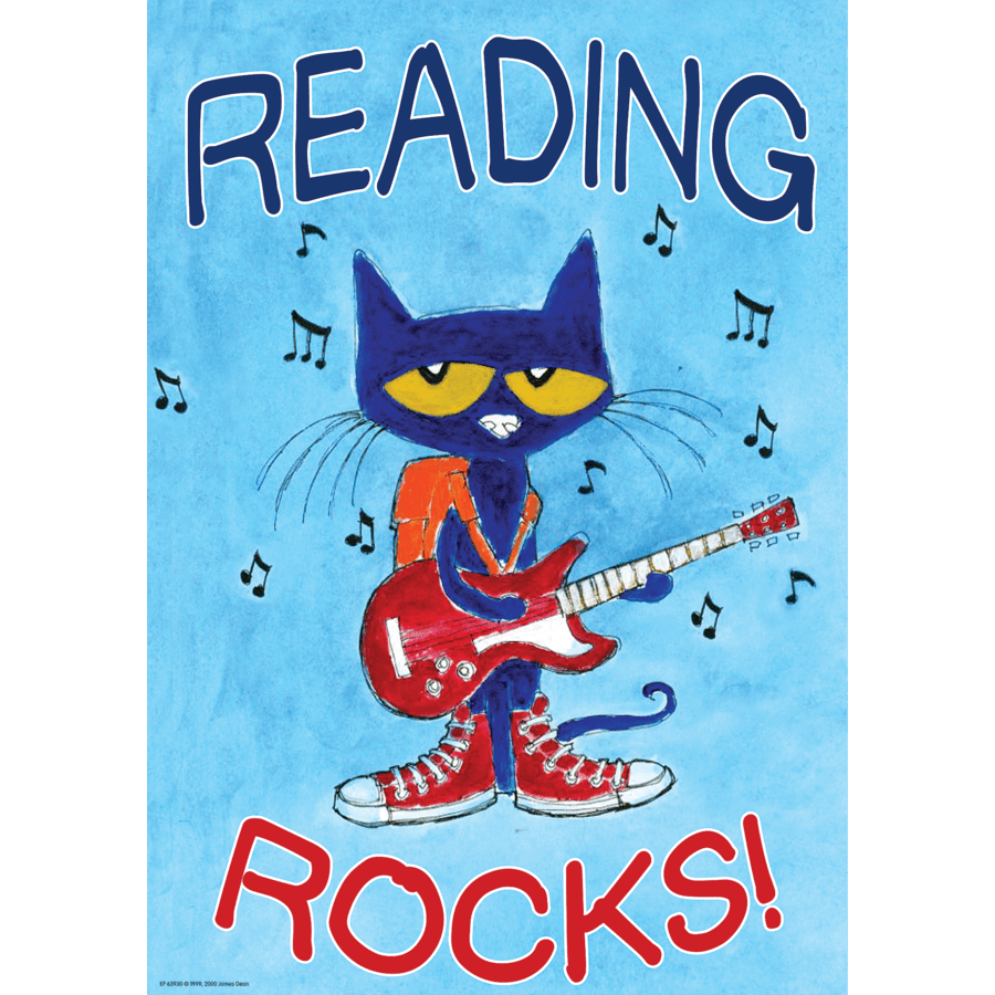 Pete the Cat Reading Rocks Positive Poster-Posters-Tools 4 Teaching-Classroom Decor and More