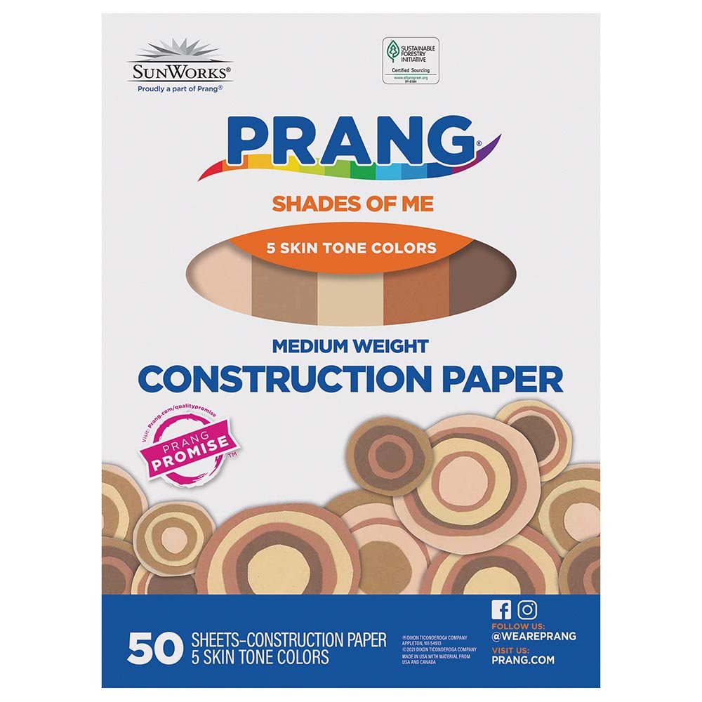 Prang® Shades Of Me Construction Paper 9" X 12" 5 Assorted Skin Tone Colors 50 Sheets-Construction Paper-Tools 4 Teaching-Classroom Decor and More