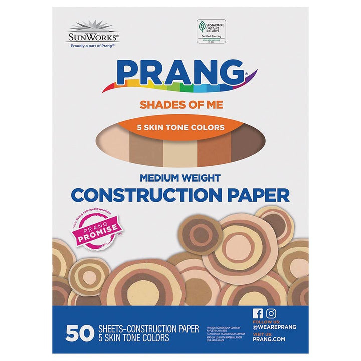 Prang® Shades Of Me Construction Paper 9" X 12" 5 Assorted Skin Tone Colors 50 Sheets-Construction Paper-Tools 4 Teaching-Classroom Decor and More