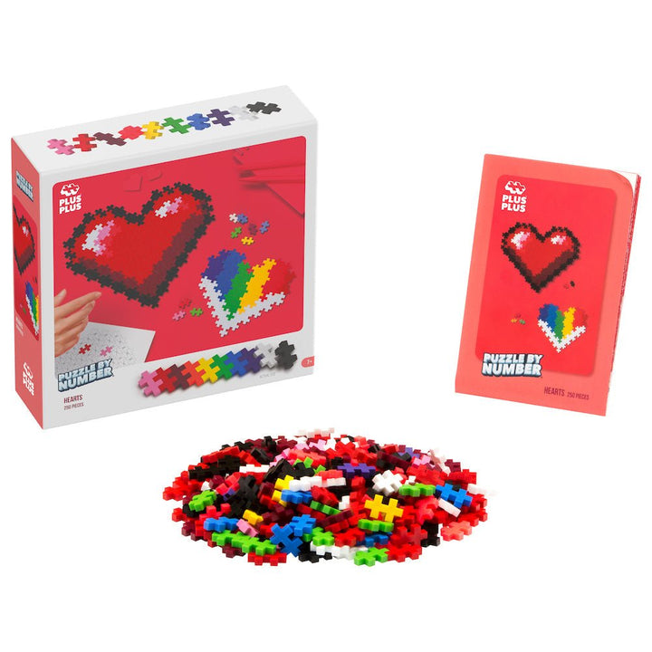 PLUS PLUS® Puzzle by Number® - 250 PC - Hearts-Plus Plus-Tools 4 Teaching-Classroom Decor and More