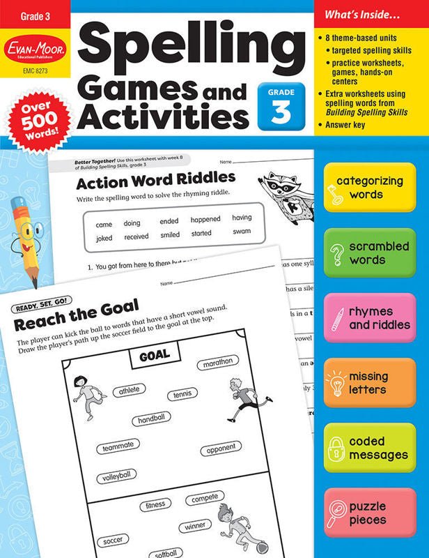 Spelling Games and Activities, Grade 3 - Print-Vocabulary Books-Tools 4 Teaching-Classroom Decor and More