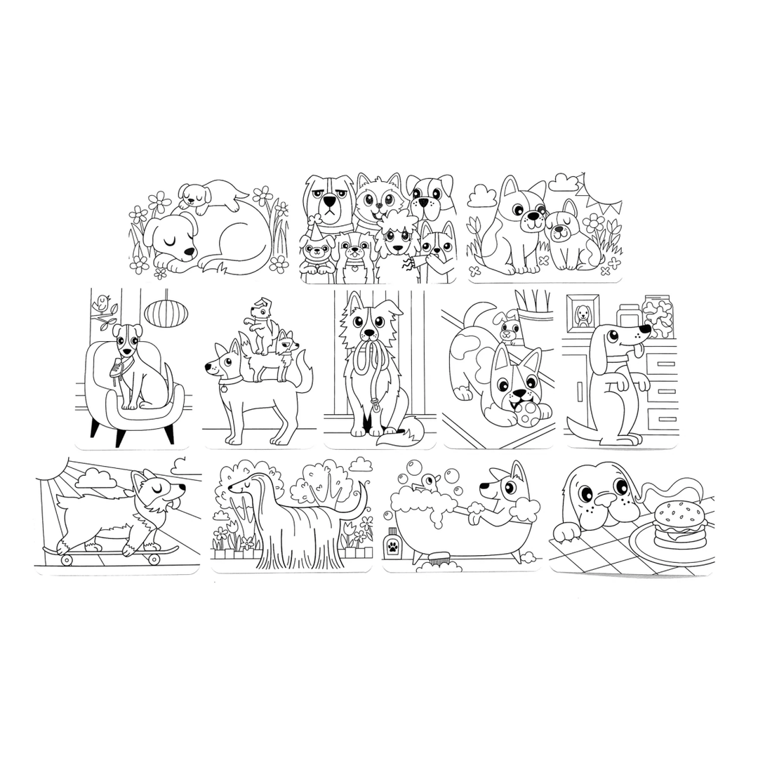 Undercover Art Hidden Pattern Coloring Activity Art Cards - Dog Days-Craft Activity-Tools 4 Teaching-Classroom Decor and More