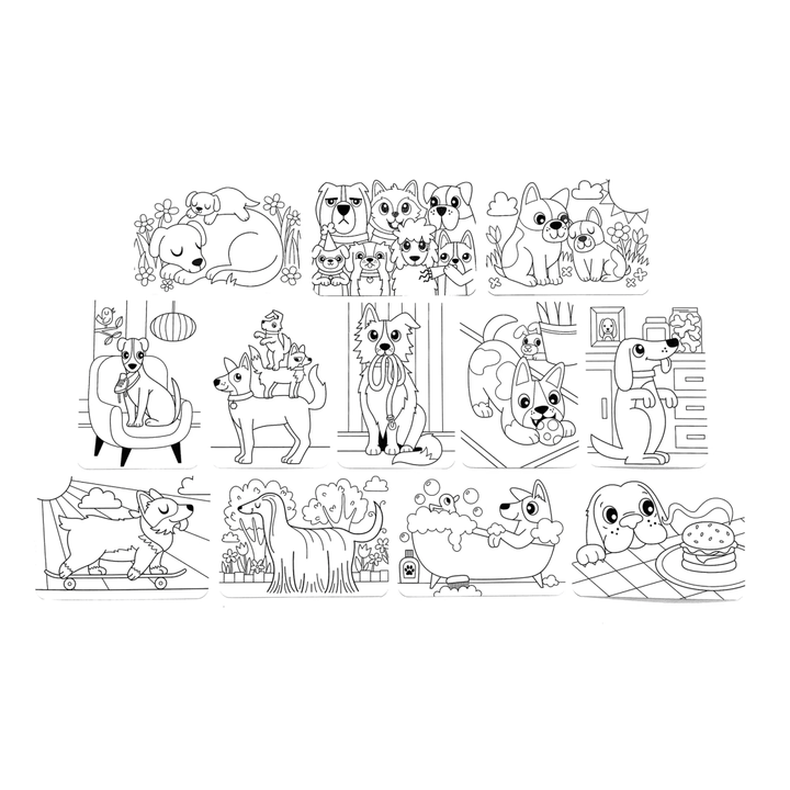 Undercover Art Hidden Pattern Coloring Activity Art Cards - Dog Days-Craft Activity-Tools 4 Teaching-Classroom Decor and More