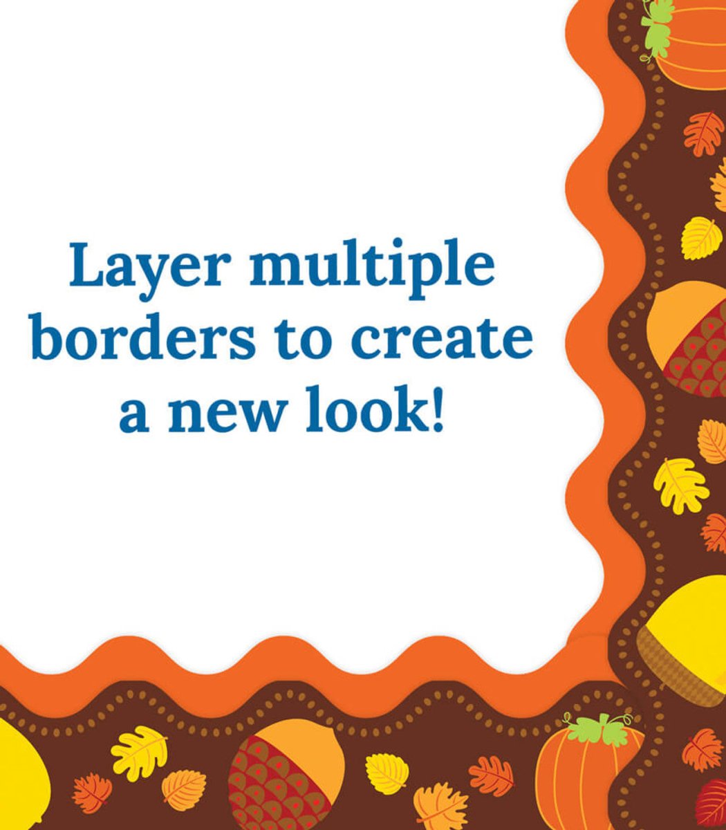 *Acorns & Pumpkins Scalloped Bulletin Board Borders-Tools 4 Teaching-Classroom Decor and More