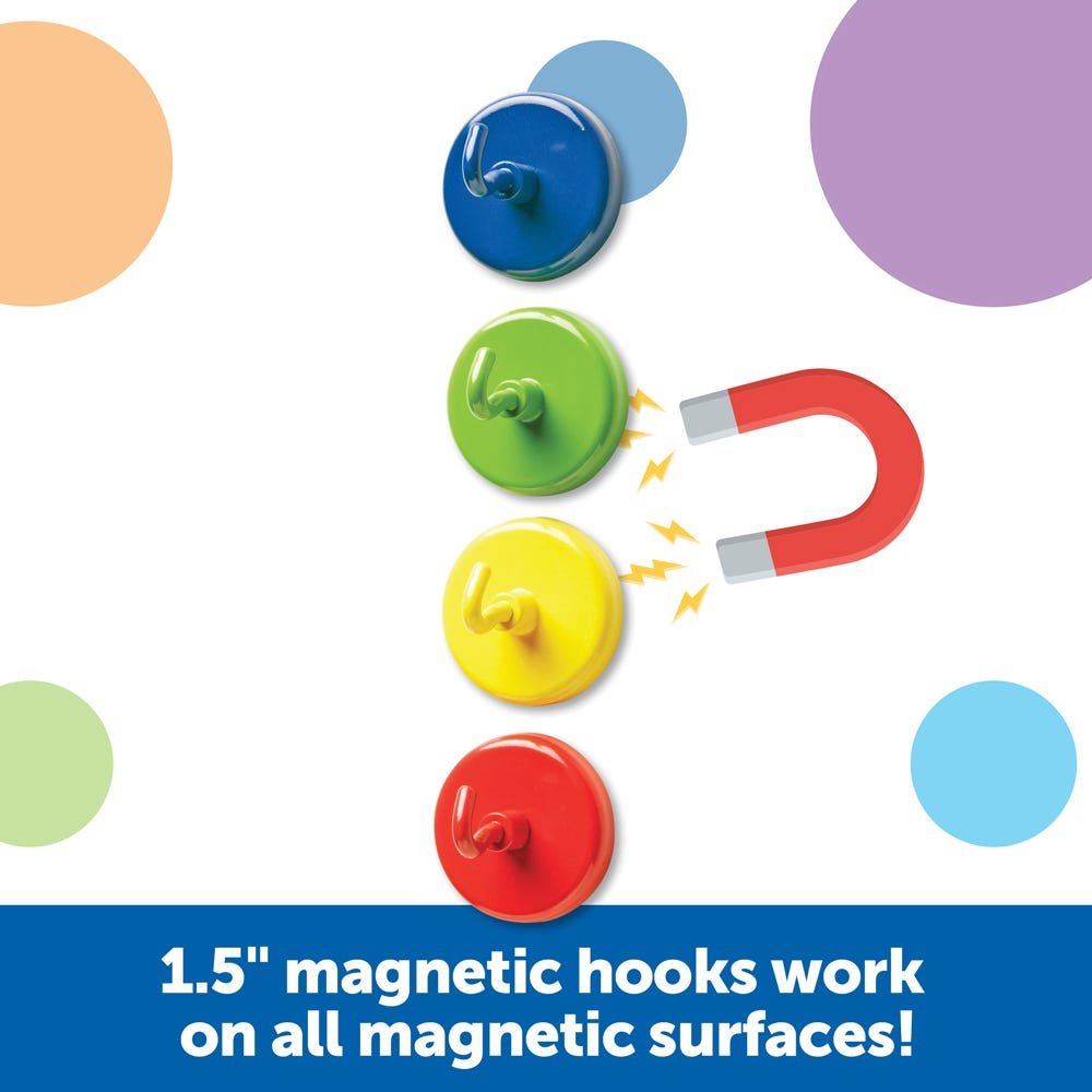 Super Strong Magnetic Hooks, Set of 4-Magnets-Tools 4 Teaching-Classroom Decor and More