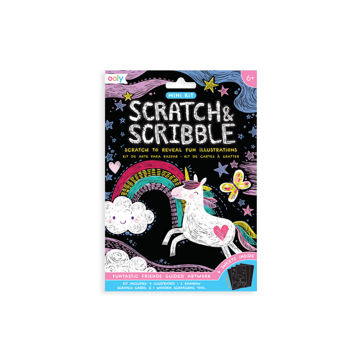 Funtastic Friends Scratch and Scribble Mini Scratch Art Kit-Craft Activity-Tools 4 Teaching-Classroom Decor and More