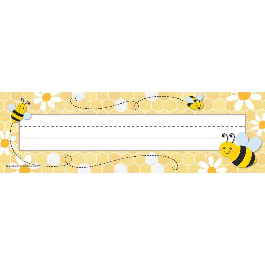 Buzzing Bees Flat Name Plates-Nameplates & Name Tags-Tools 4 Teaching-Classroom Decor and More