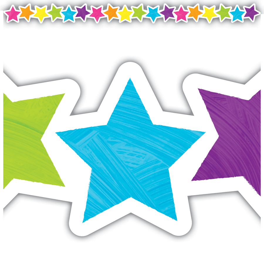 Brights 4Ever Stars Die-Cut Border Trim-Borders-Tools 4 Teaching-Classroom Decor and More