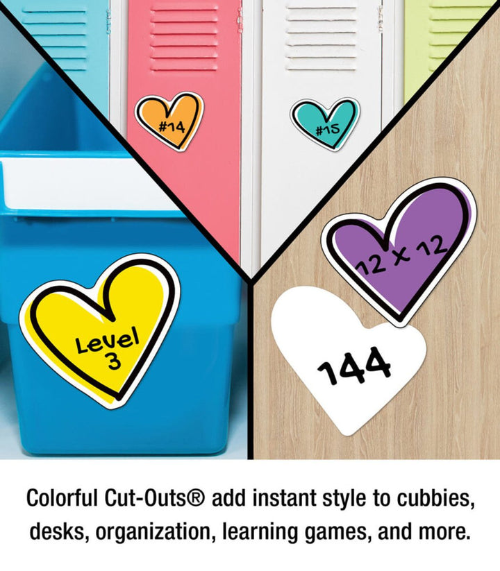 Kind Vibes Doodle Hearts Cutouts-Tools 4 Teaching-Classroom Decor and More