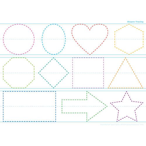 Shapes Tracing Postermat-Dry Erase-Tools 4 Teaching-Classroom Decor and More
