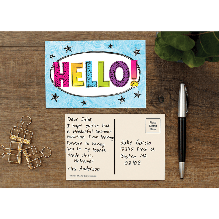 Brights 4Ever Hello Postcards-Postcards-Tools 4 Teaching-Classroom Decor and More