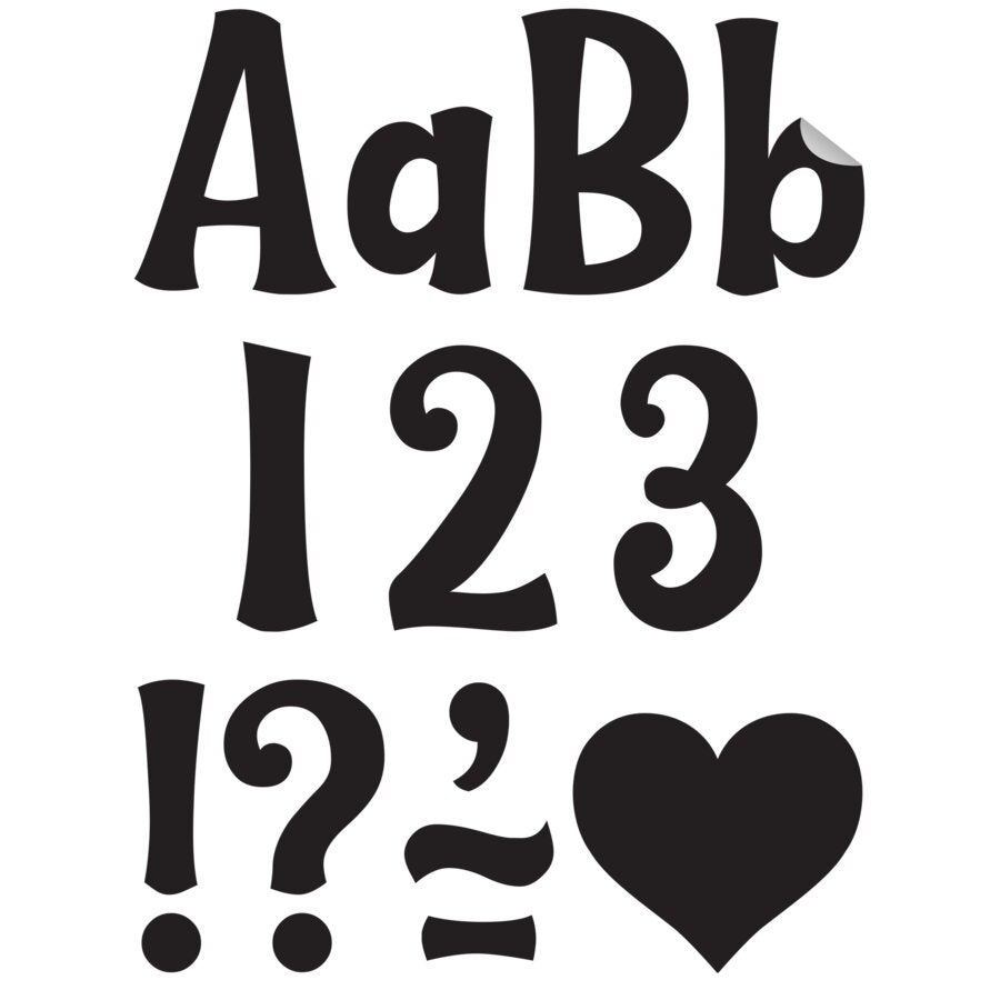 Black 4" Wild Whimsy Self-Adhesive Letters Combo Pack-Letters-Tools 4 Teaching-Classroom Decor and More
