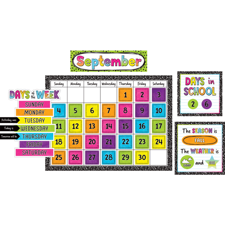 Brights 4Ever Calendar Bulletin Board-Bulletin Board Sets-Tools 4 Teaching-Classroom Decor and More