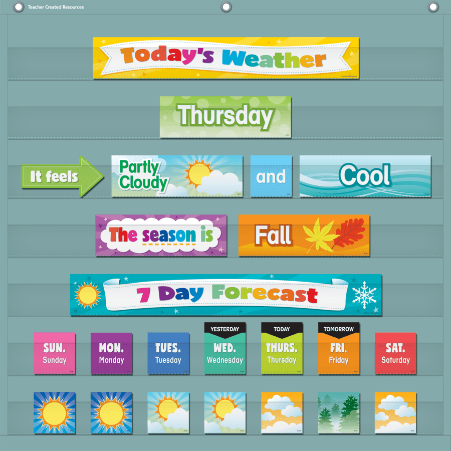 *Colorful Weather Pocket Chart Cards-Mini Bulletin Boards-Tools 4 Teaching-Classroom Decor and More