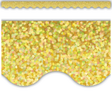 Scalloped Border Trim: Yellow Sparkle-Borders-Tools 4 Teaching-Classroom Decor and More