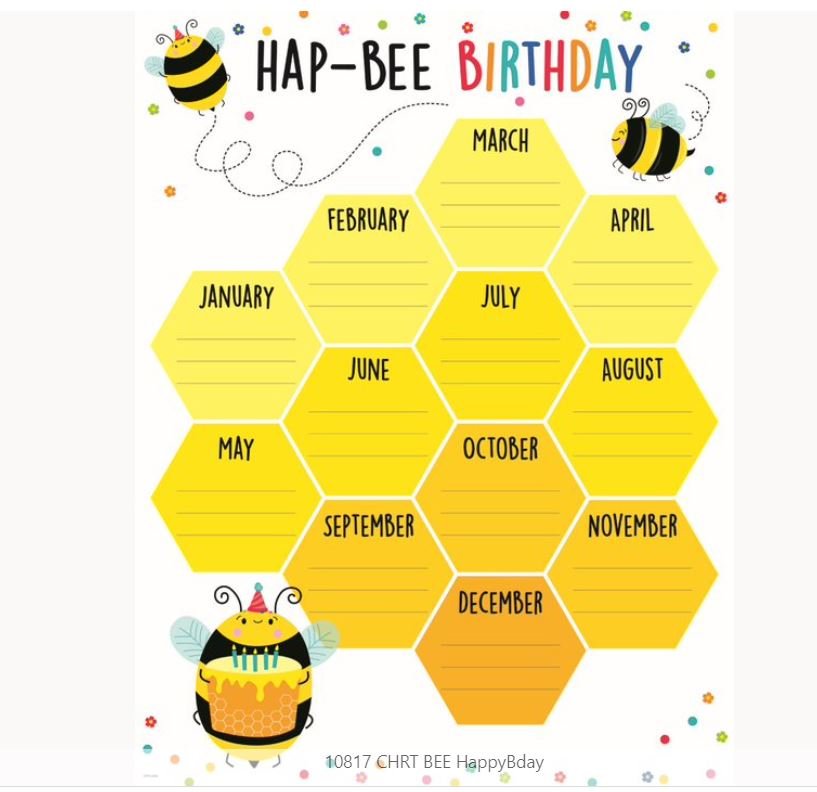 Busy Bees Happy Birthday Chart-Charts-Tools 4 Teaching-Classroom Decor and More