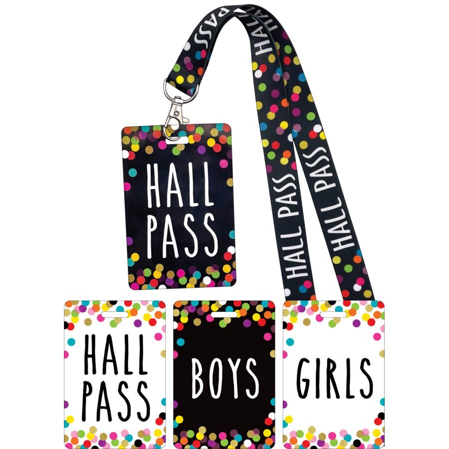 Confetti Hall Pass Lanyards-Hall Passes-Tools 4 Teaching-Classroom Decor and More