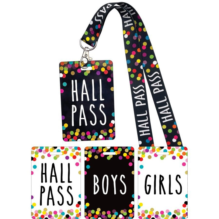 Confetti Hall Pass Lanyards-Hall Passes-Tools 4 Teaching-Classroom Decor and More