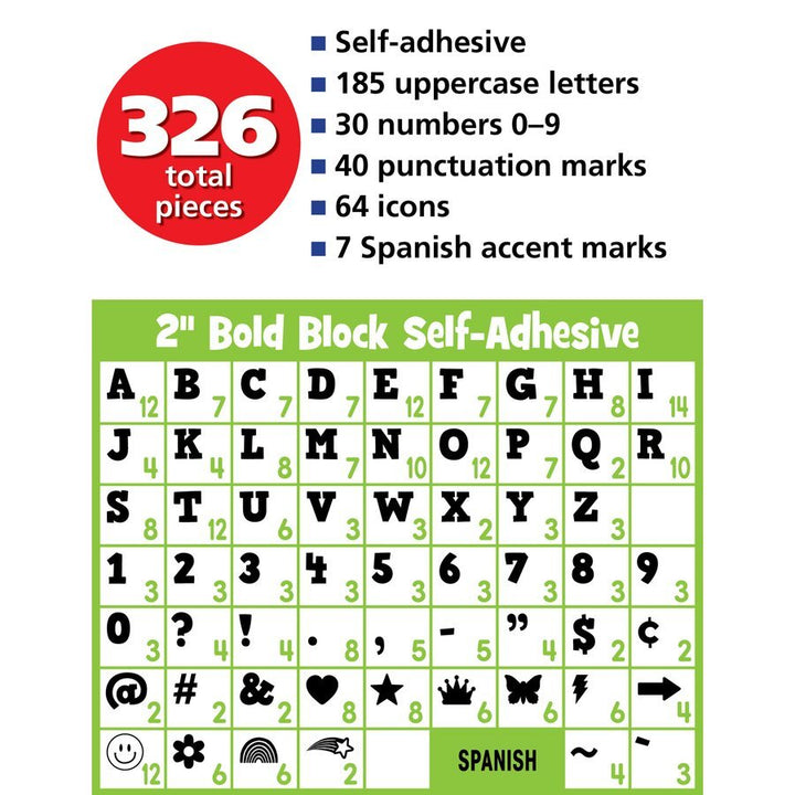 Brights 4Ever 2" Bold Block Self-Adhesive Letters Uppercase-Letters-Tools 4 Teaching-Classroom Decor and More