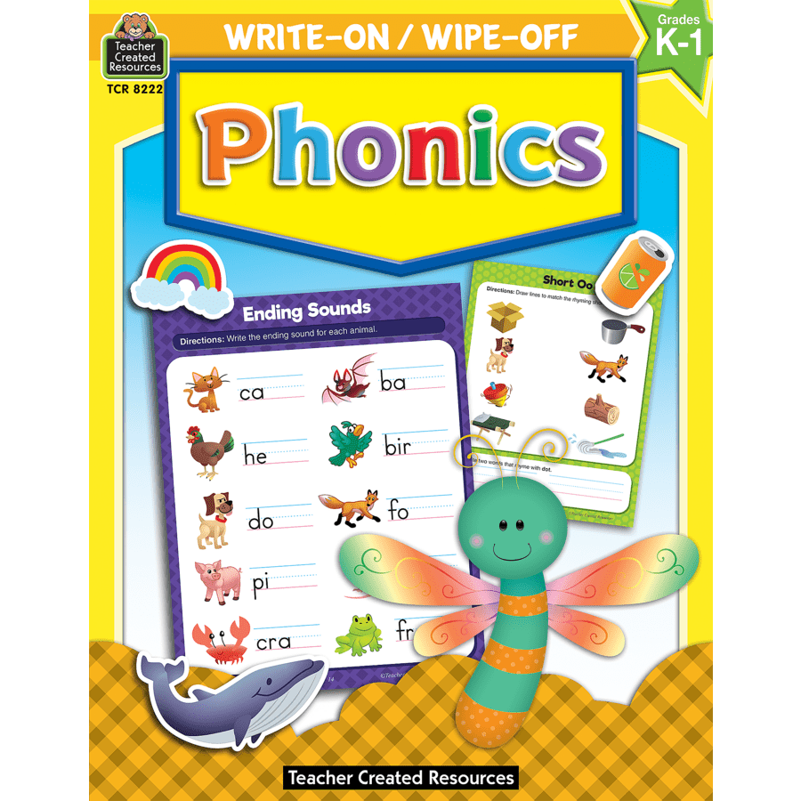 Write-On/Wipe-Off Book: Phonics K-1-Dry Erase-Tools 4 Teaching-Classroom Decor and More