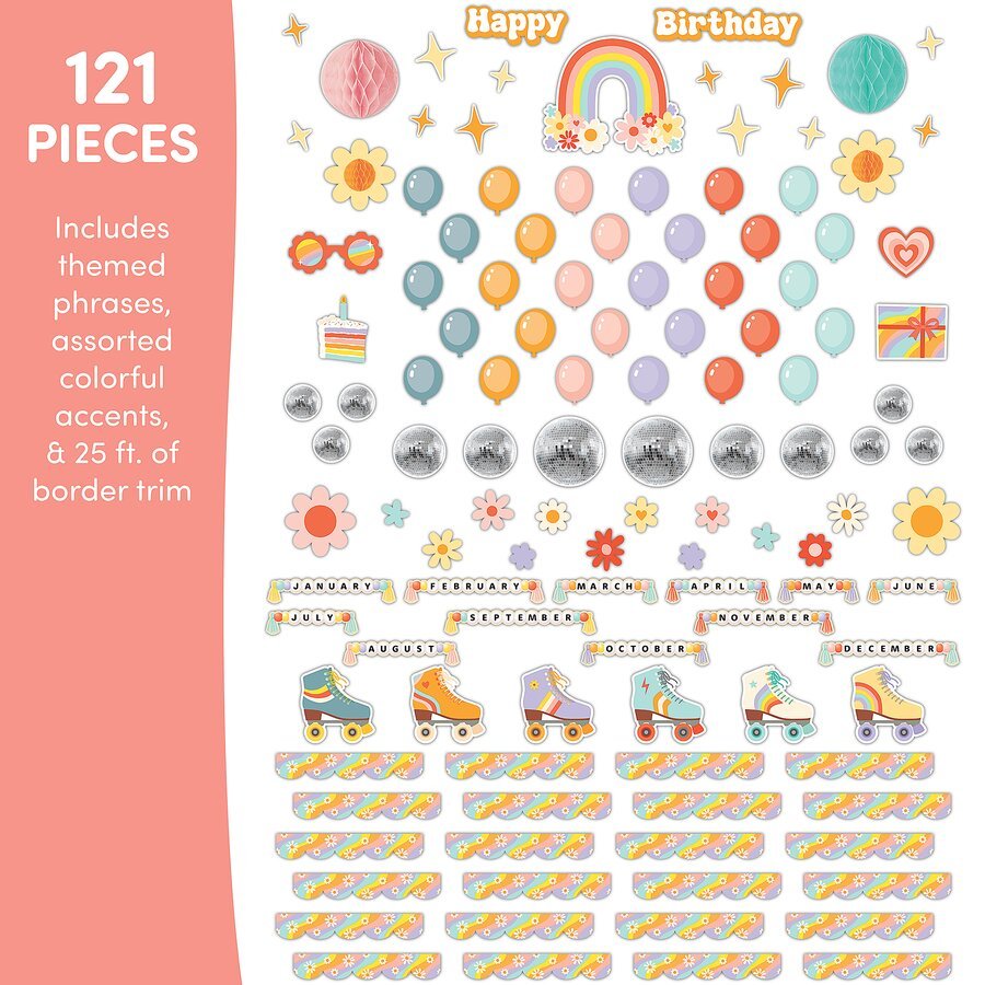 Roller Disco Birthday Create and Decorate Quick Kit-Craft Activity-Tools 4 Teaching-Classroom Decor and More