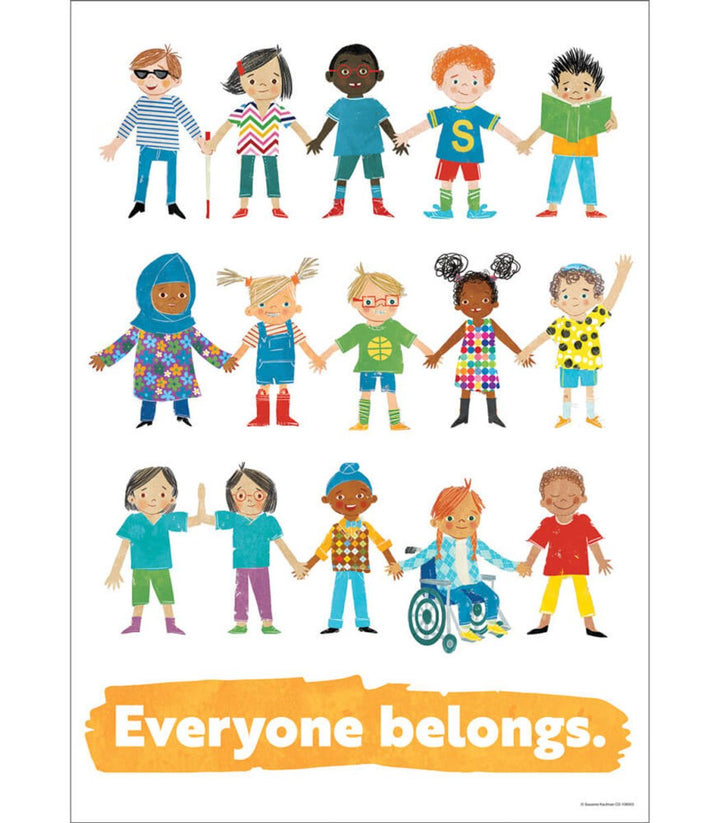 All Are Welcome: Everyone belongs. Poster-Posters-Tools 4 Teaching-Classroom Decor and More
