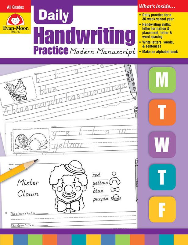 Daily Handwriting Practice: Modern Manuscript, Grades K-6-Handwriting Books-Tools 4 Teaching-Classroom Decor and More