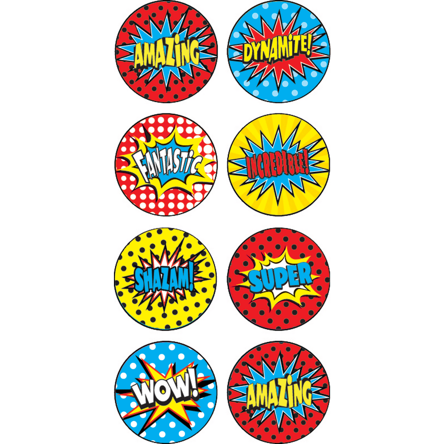 Superhero Mini Stickers-Stickers-Tools 4 Teaching-Classroom Decor and More
