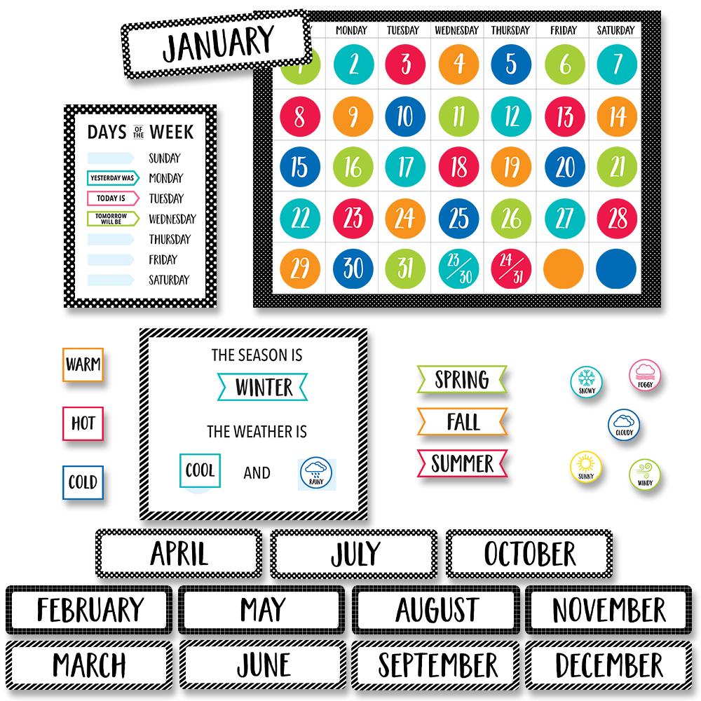 Core Decor Calendar Set Bulletin Board-Bulletin Board Sets-Tools 4 Teaching-Classroom Decor and More