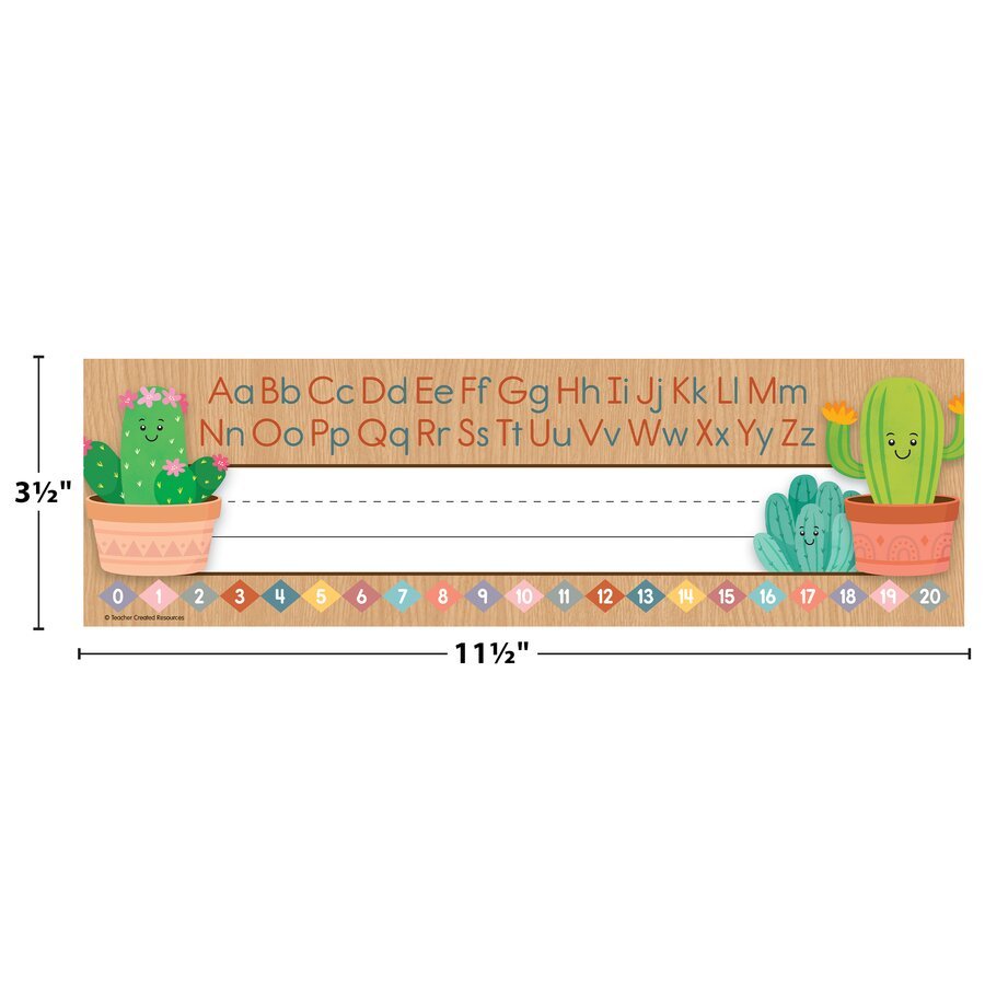 Happy Cactus Crew Flat Name Plates-Nameplates & Name Tags-Tools 4 Teaching-Classroom Decor and More