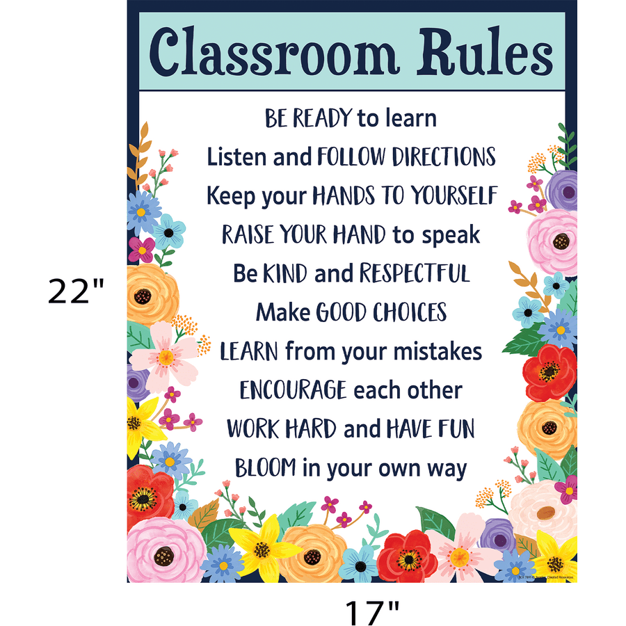 Wildflowers Classroom Rules Chart-Charts-Tools 4 Teaching-Classroom Decor and More