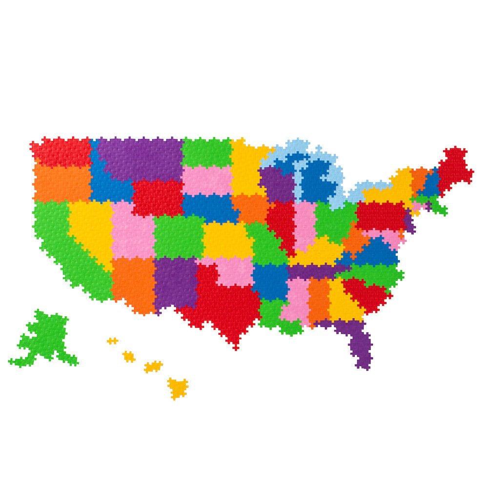 PLUS PLUS® Puzzle by Number® - 1400 PC - Map of The United States-Plus Plus-Tools 4 Teaching-Classroom Decor and More