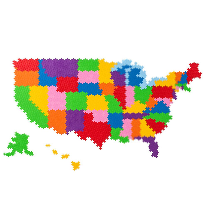 PLUS PLUS® Puzzle by Number® - 1400 PC - Map of The United States-Plus Plus-Tools 4 Teaching-Classroom Decor and More