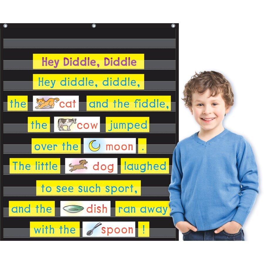 Black 10 Pocket Chart-Pocket Charts-Tools 4 Teaching-Classroom Decor and More