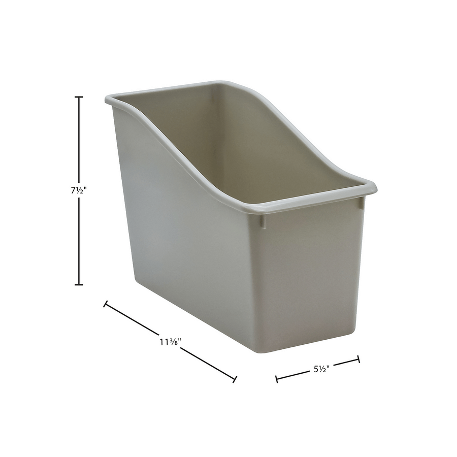 Gray Plastic Book Bin-Organization-Tools 4 Teaching-Classroom Decor and More