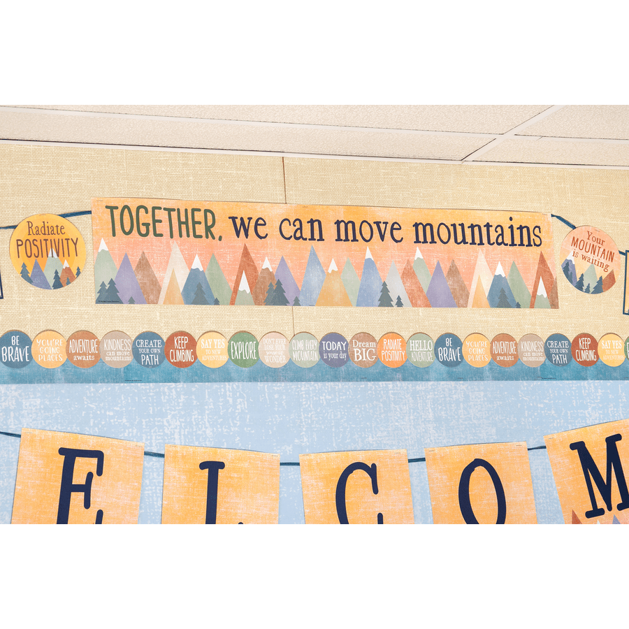 Moving Mountains Together, We Can Move Mountains Banner-Banner-Tools 4 Teaching-Classroom Decor and More