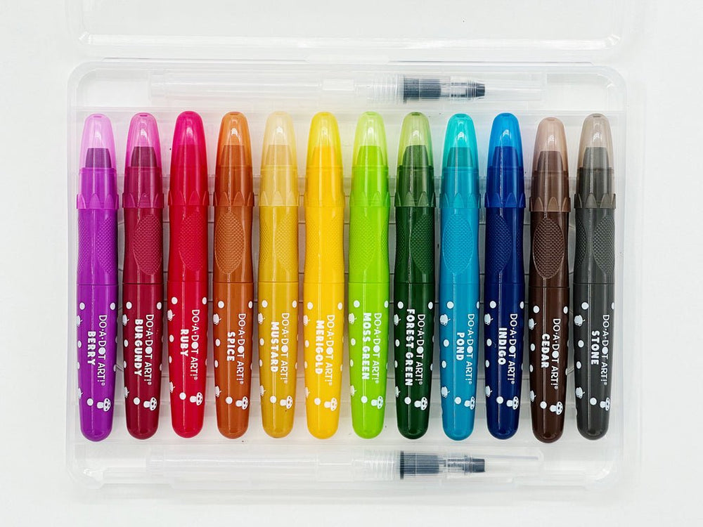 Do-A-Dot Art! Woodland Watercolor Crayons With 2 Refillable Brushes | Set of 12-Craft Activity-Tools 4 Teaching-Classroom Decor and More