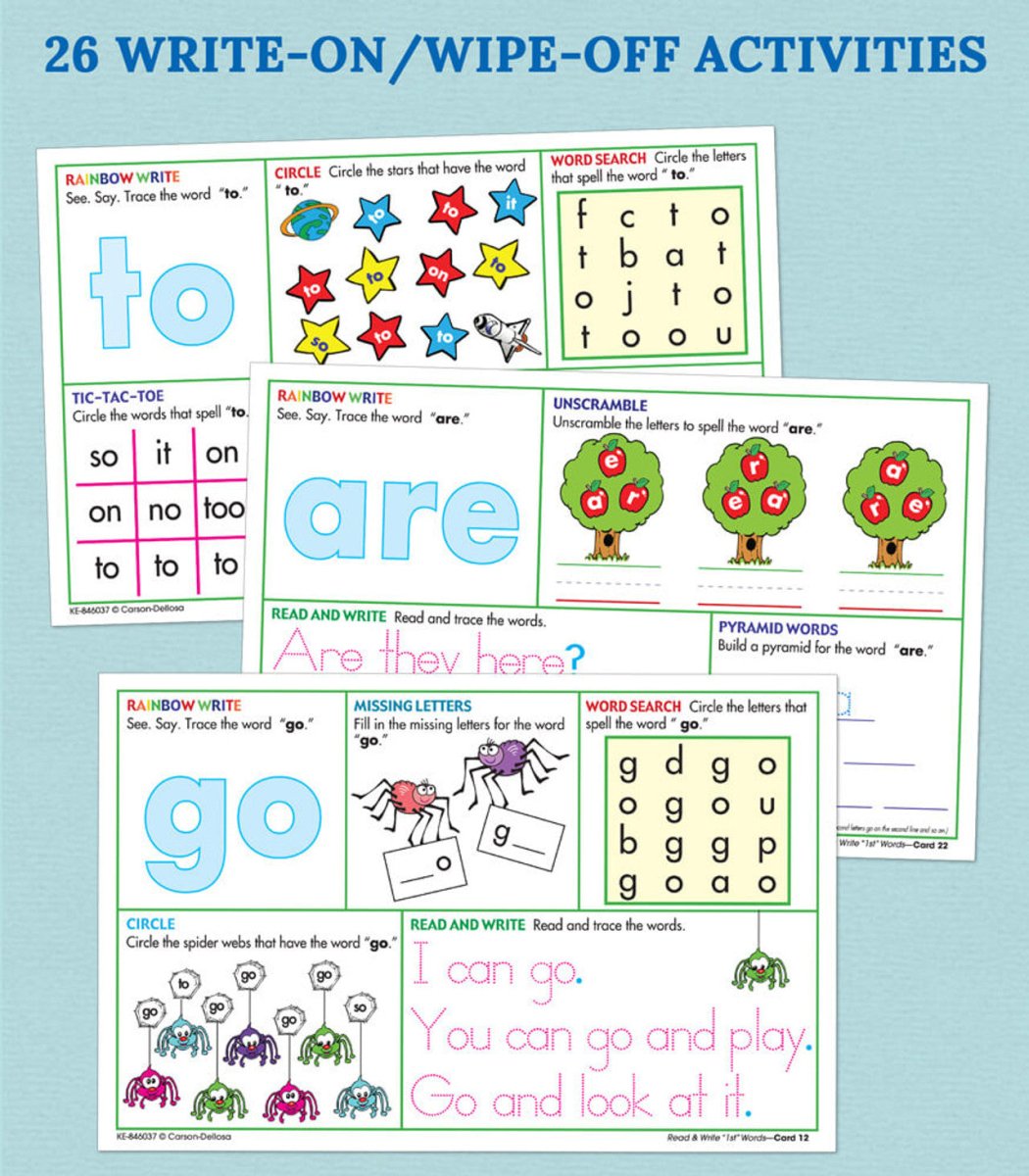 Read & Write First Words Manipulative Grade PK-1-Dry Erase-Tools 4 Teaching-Classroom Decor and More