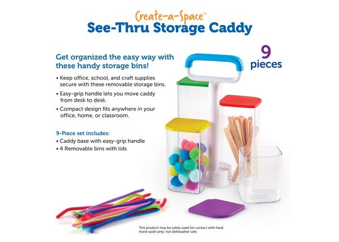 Create-a-Space™ See-thru Storage Caddy-Classroom Essentials-Tools 4 Teaching-Classroom Decor and More